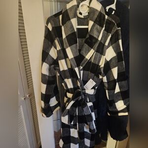 NWT XL Sonoma Kohl's Plaid Women's Robe